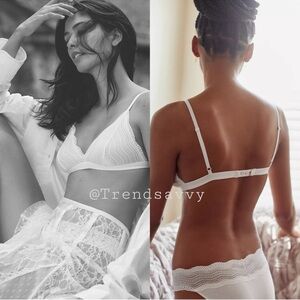 ANTHROPOLOGIE BHLDN Bridal Cosabella Dolce Lace Bralette Bra White Size M NWT